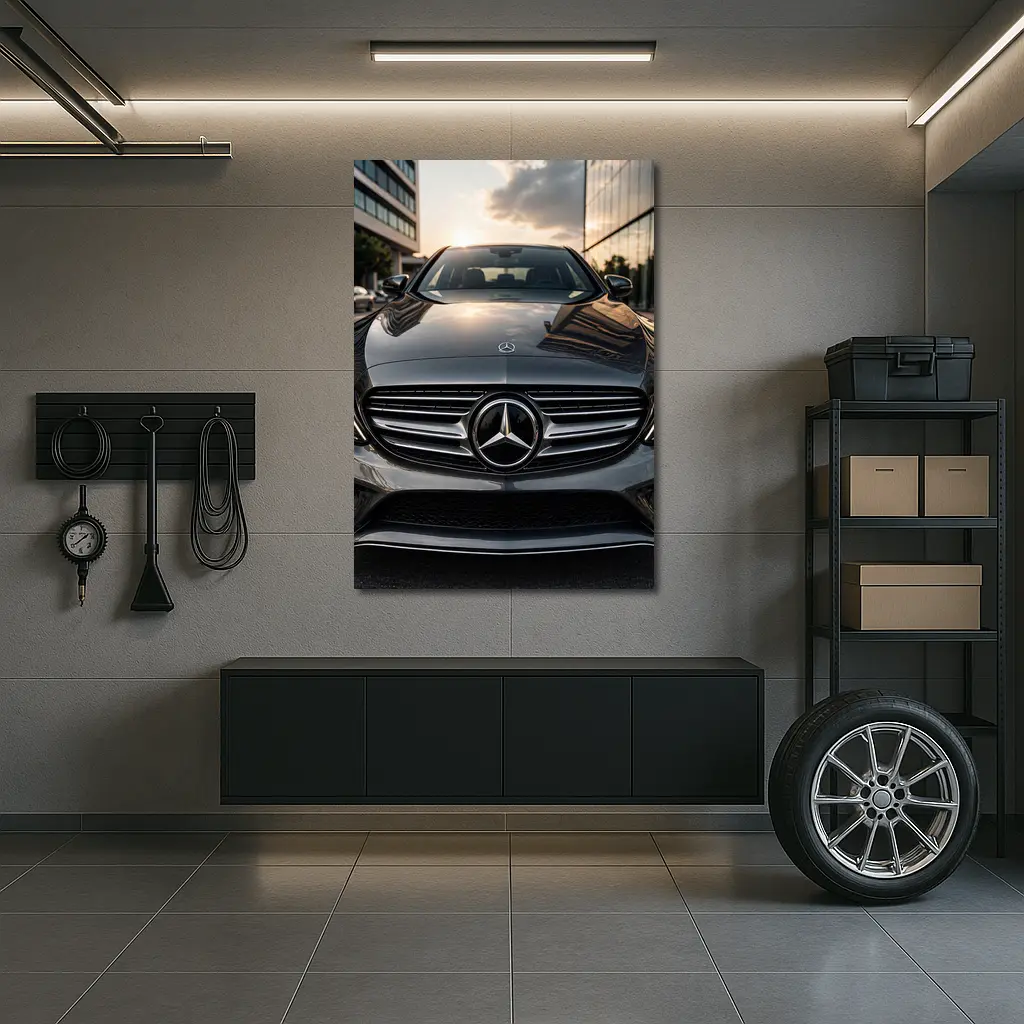 Mercedes C Class Front Grille Sunset City – Wall Art