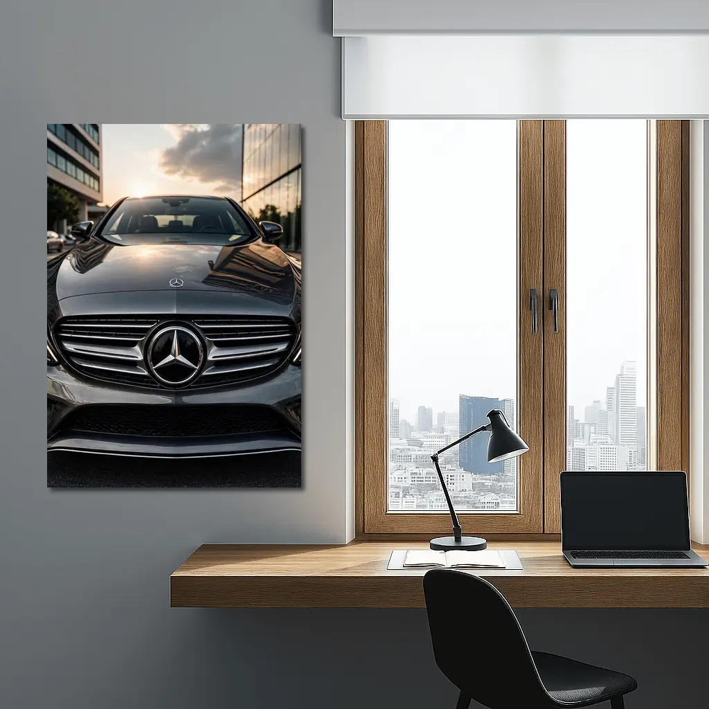 Mercedes C Class Front Grille Sunset City – Wall Art