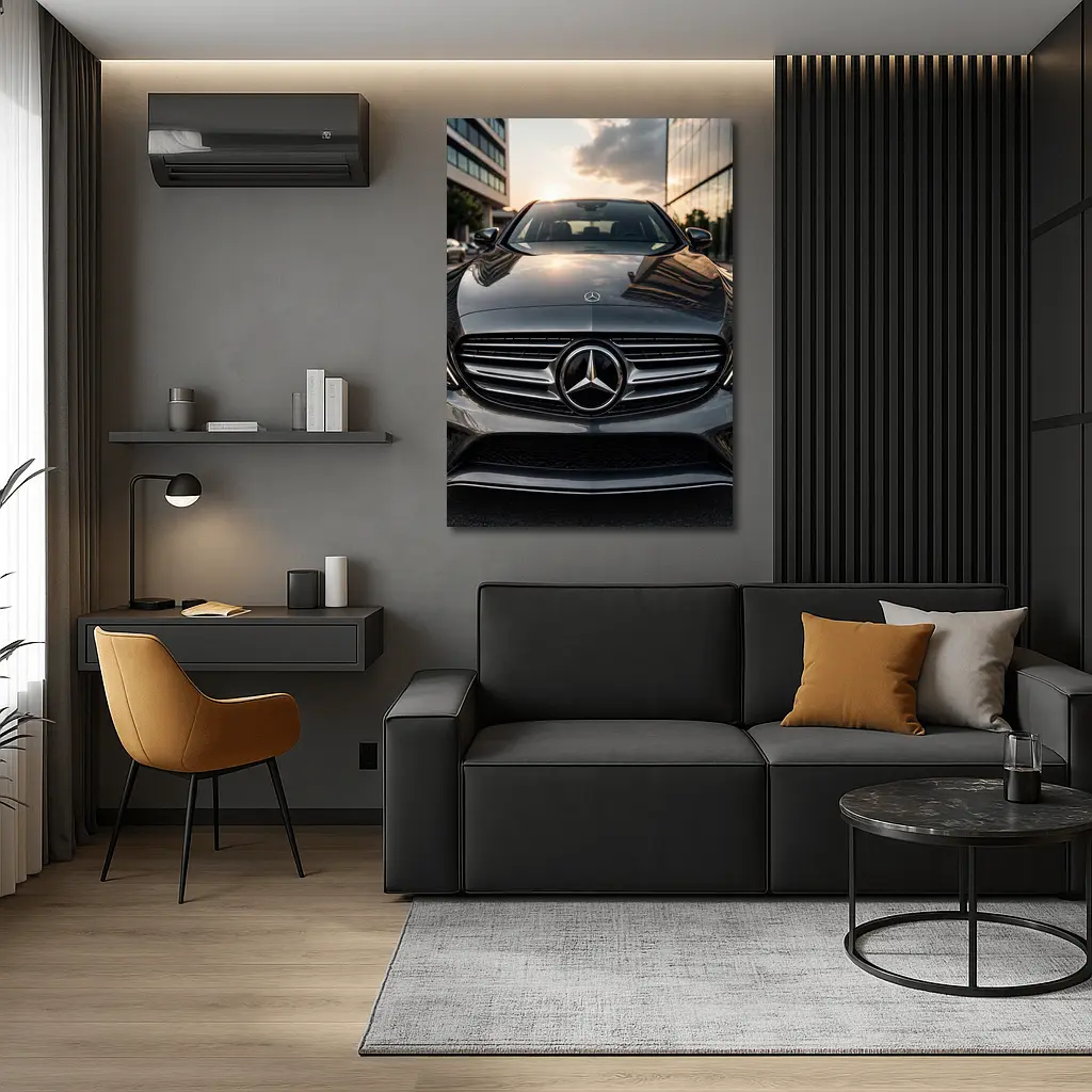 Mercedes C Class Front Grille Sunset City – Wall Art