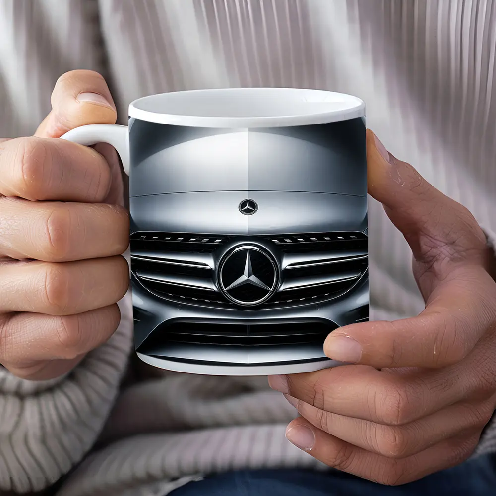 Mercedes C Class Hood Close Up Silver – Mugs