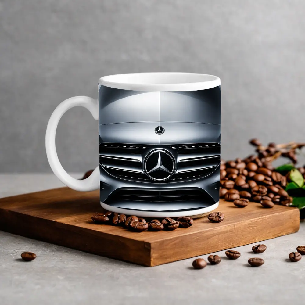 Mercedes C Class Hood Close Up Silver – Mugs
