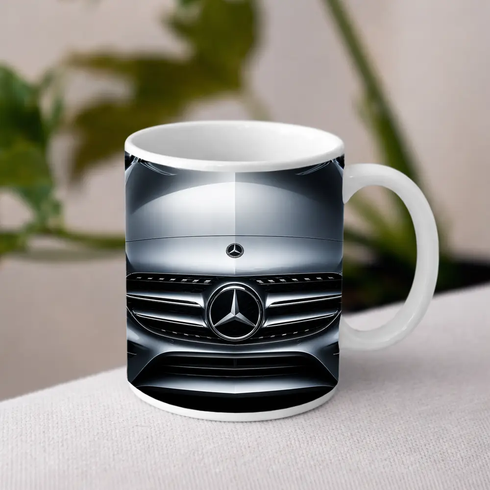 Mercedes C Class Hood Close Up Silver – Mugs