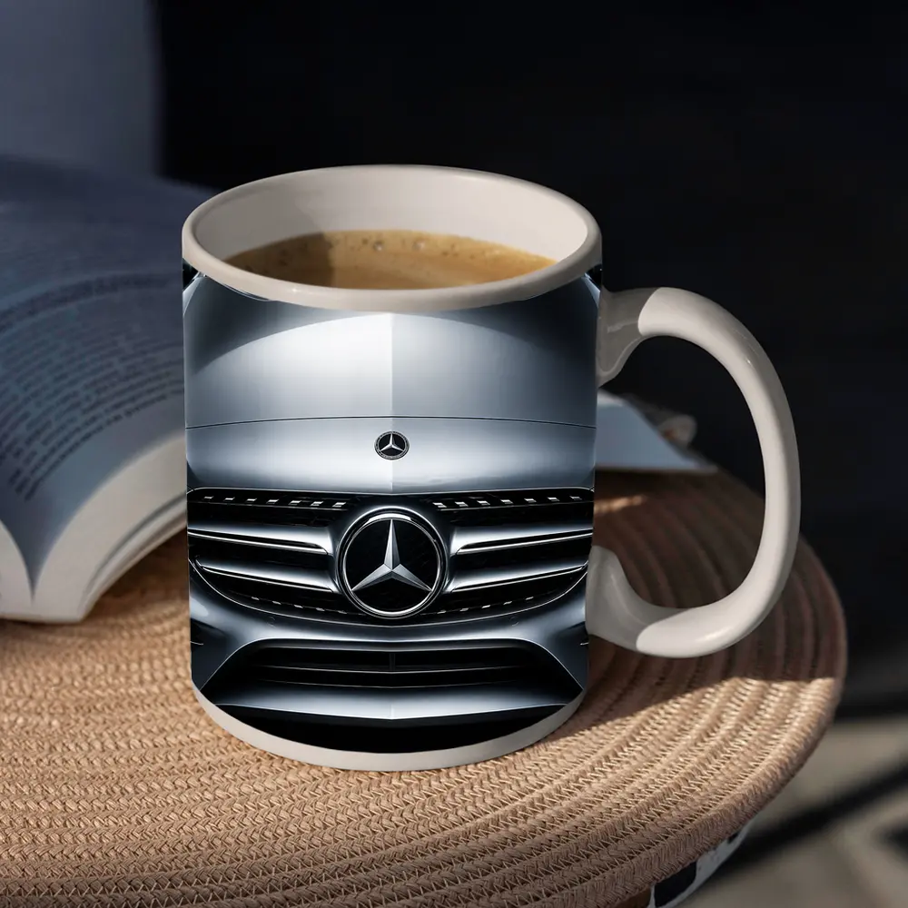 Mercedes C Class Hood Close Up Silver – Mugs