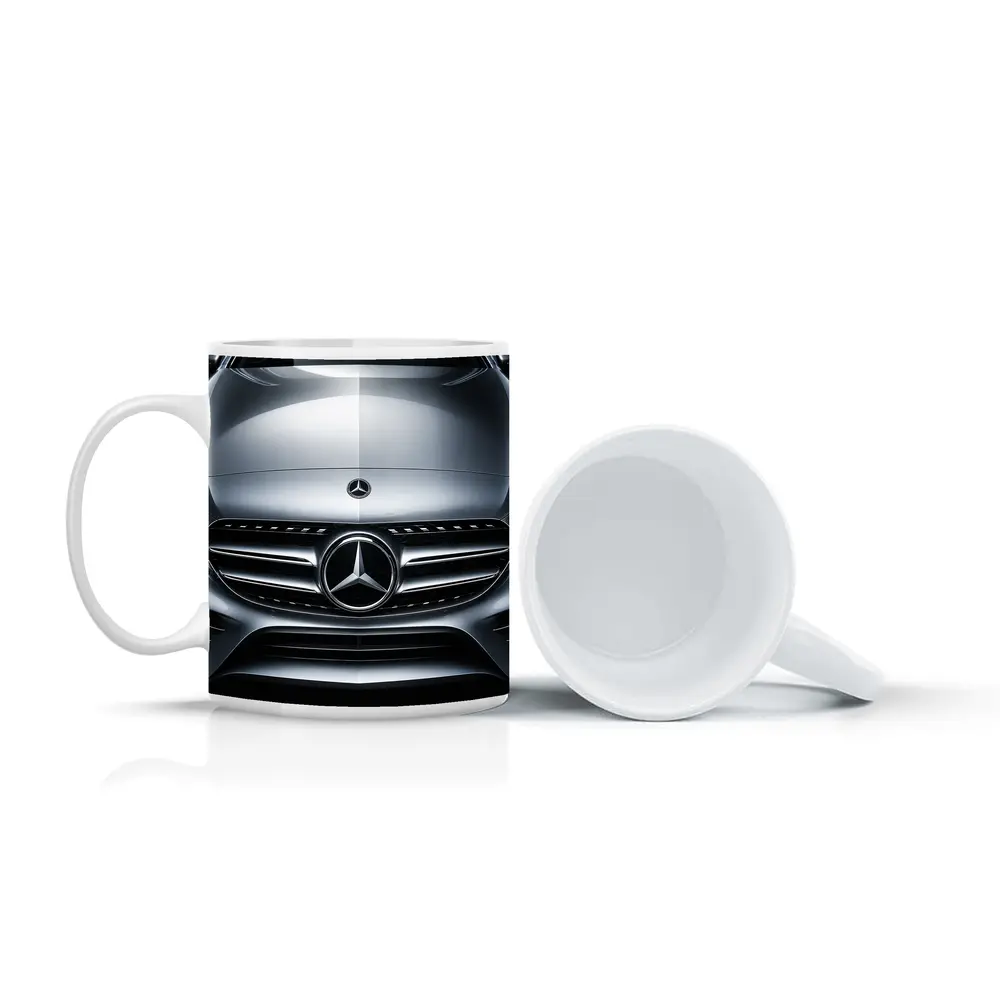 Mercedes C Class Hood Close Up Silver – Mugs