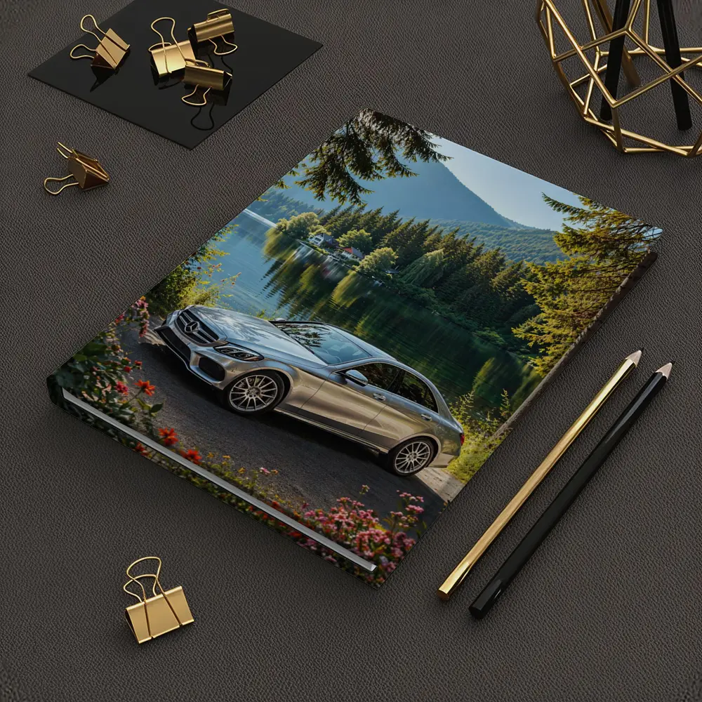 Mercedes C Class Silver Sedan by Lake – Notebooks
