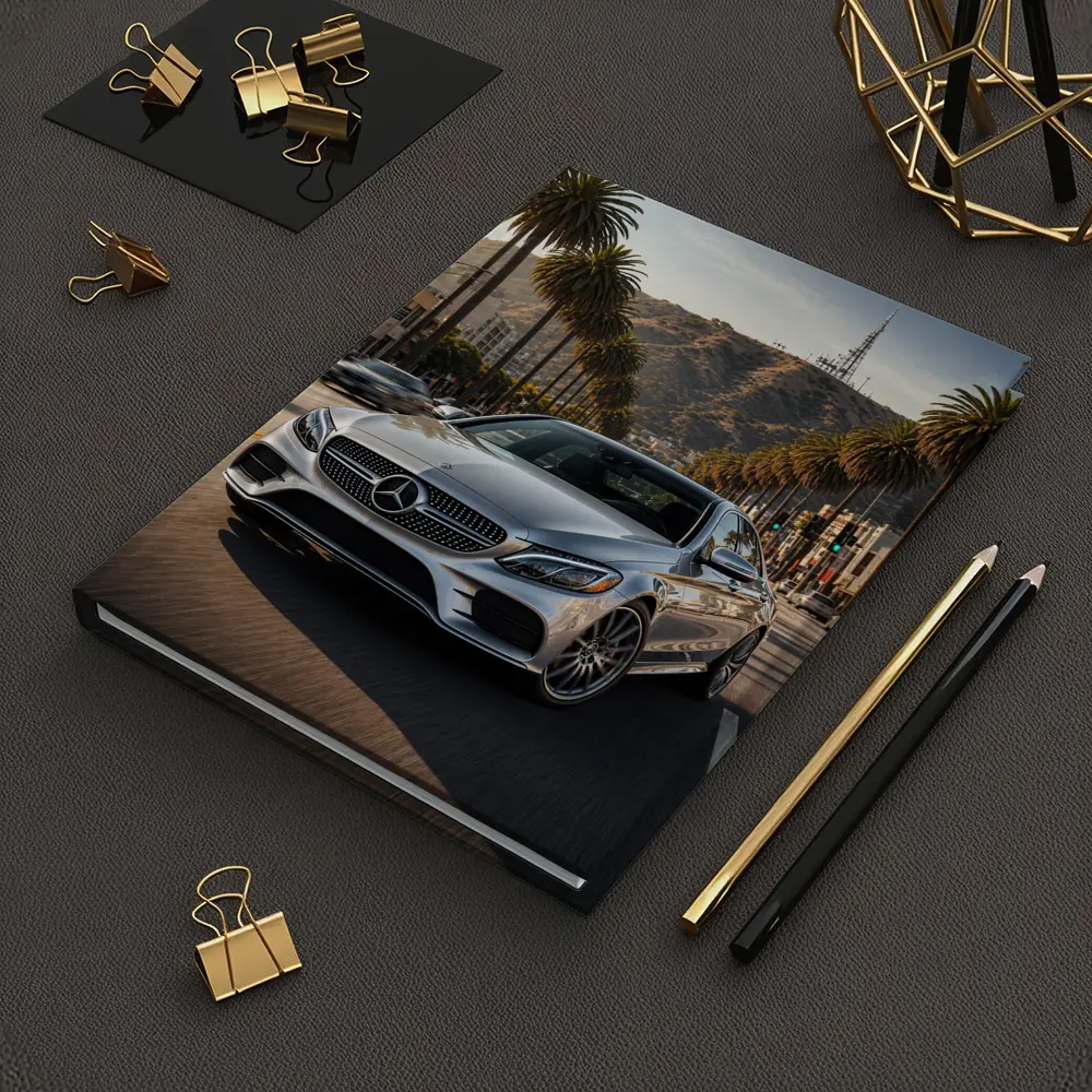Mercedes C Class Silver Los Angeles Streets – Notebooks