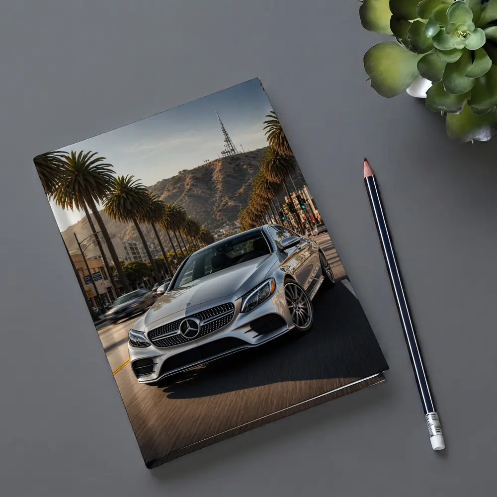 Mercedes C Class Silver Los Angeles Streets – Notebooks