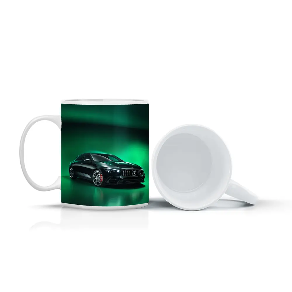 Mercedes AMG CLA Green Aurora Background – Mugs
