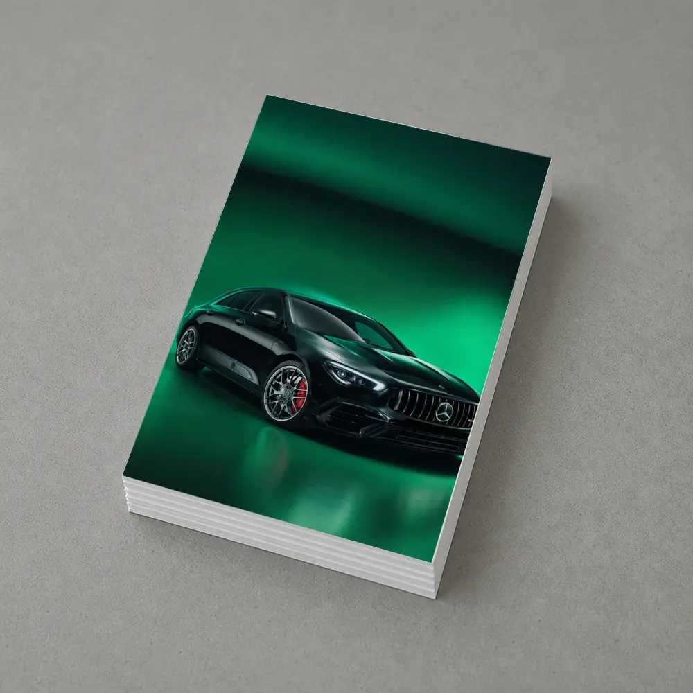 Mercedes AMG CLA Green Aurora Background – Postcards