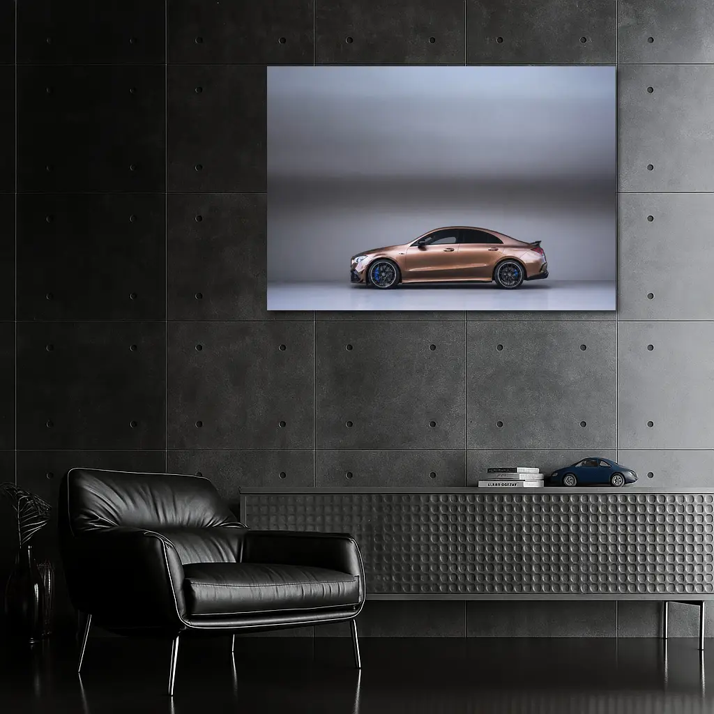 Mercedes CLA AMG Brown Studio Side Profile – Wall Art