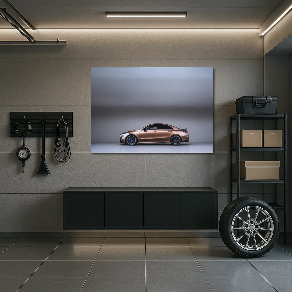 Mercedes CLA AMG Brown Studio Side Profile – Wall Art