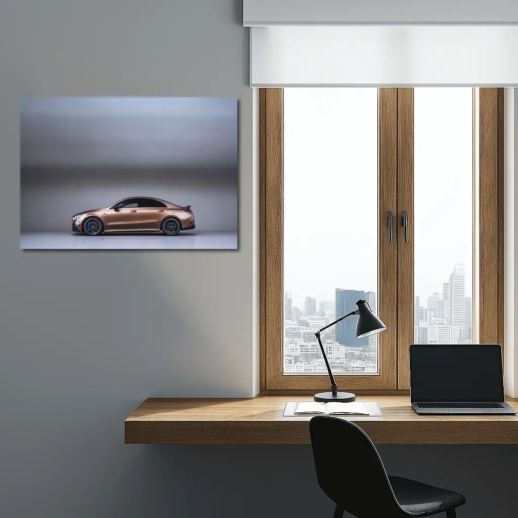 Mercedes CLA AMG Brown Studio Side Profile – Wall Art