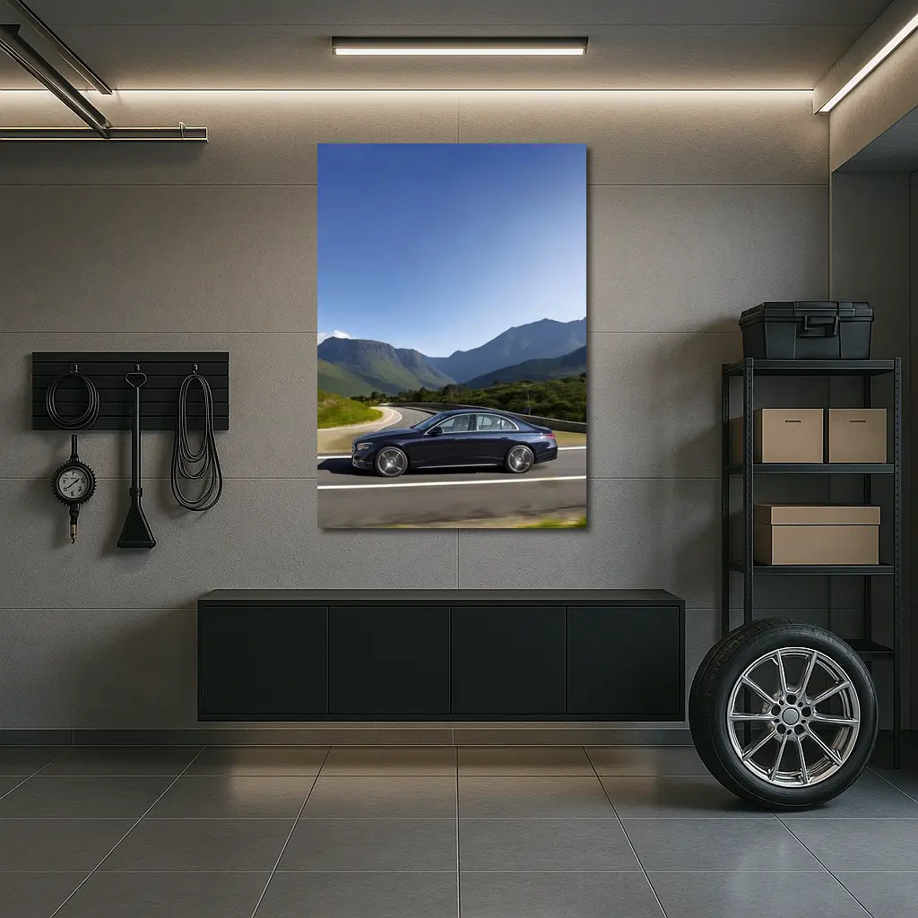 Mercedes E Class Blue Mountain Road Drive – Wall Art