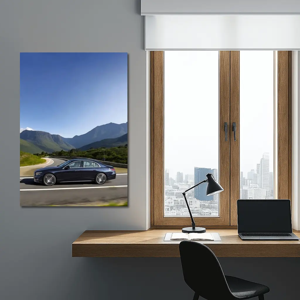 Mercedes E Class Blue Mountain Road Drive – Wall Art