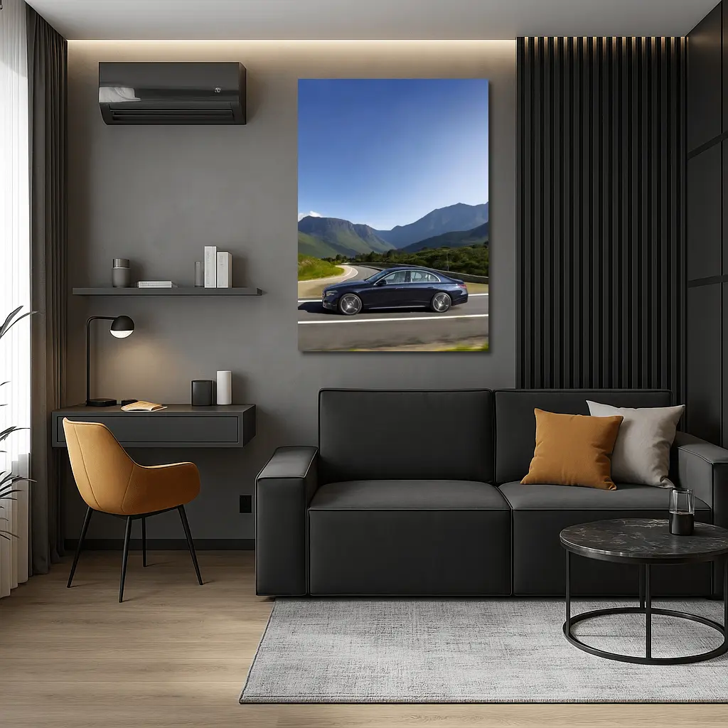 Mercedes E Class Blue Mountain Road Drive – Wall Art