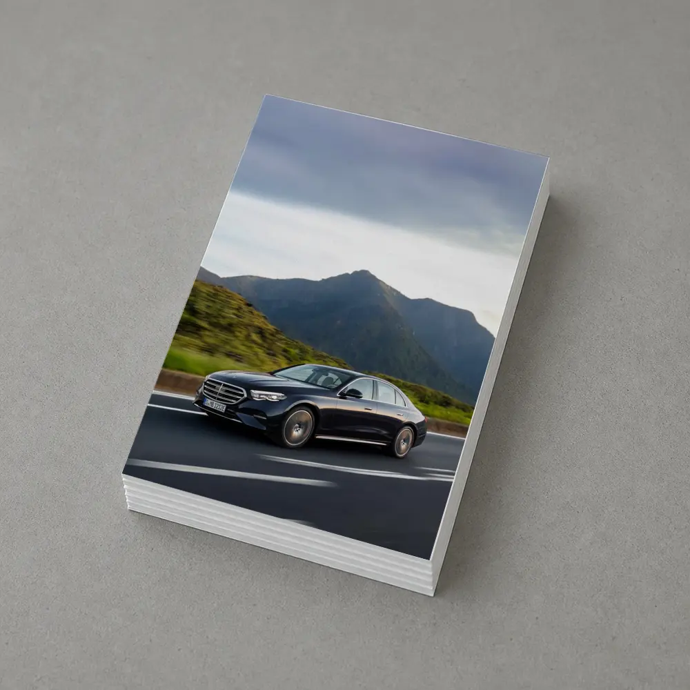 Mercedes E-Class Driving Through Mountain Road – Postcards