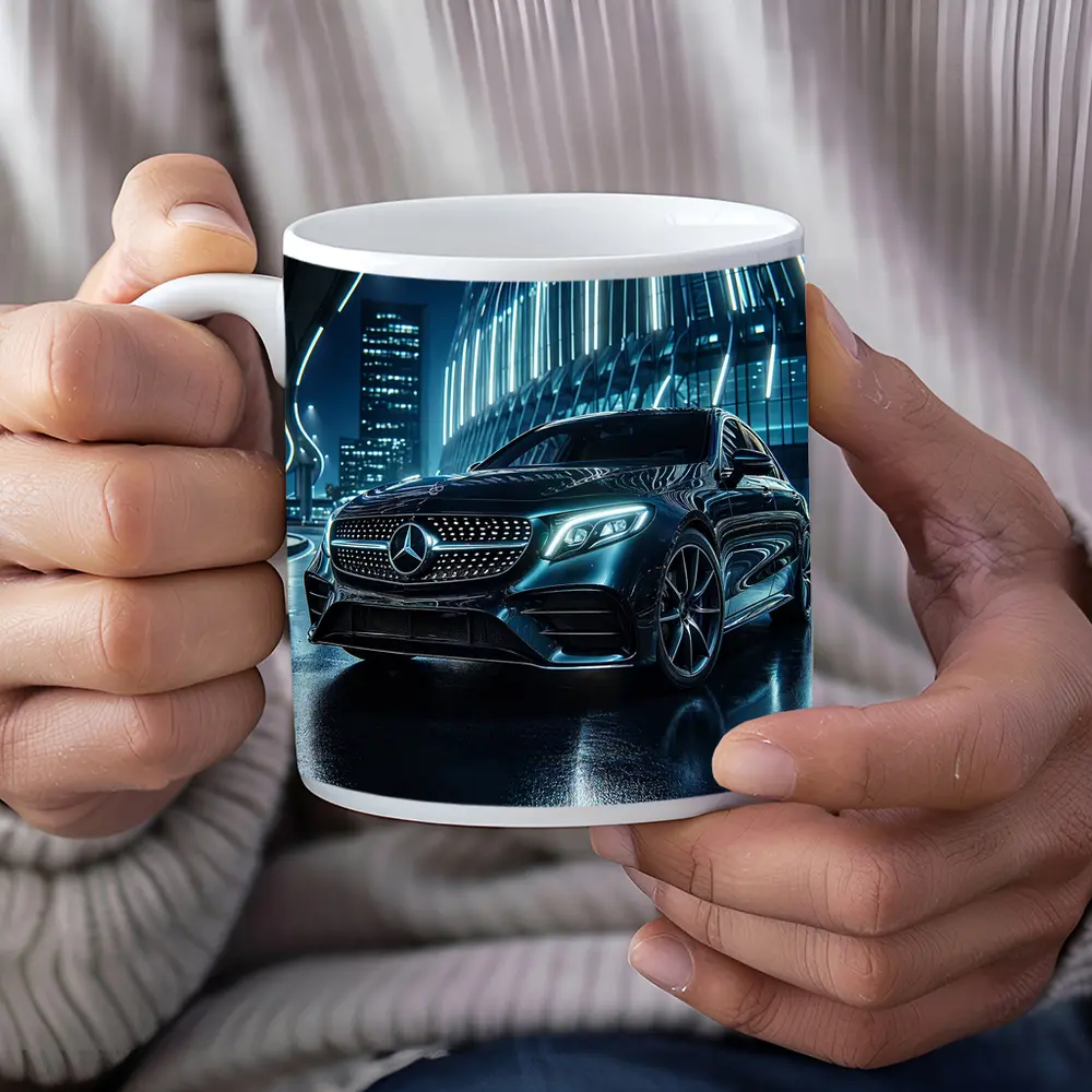 Mercedes E Class Neon City Night – Mugs