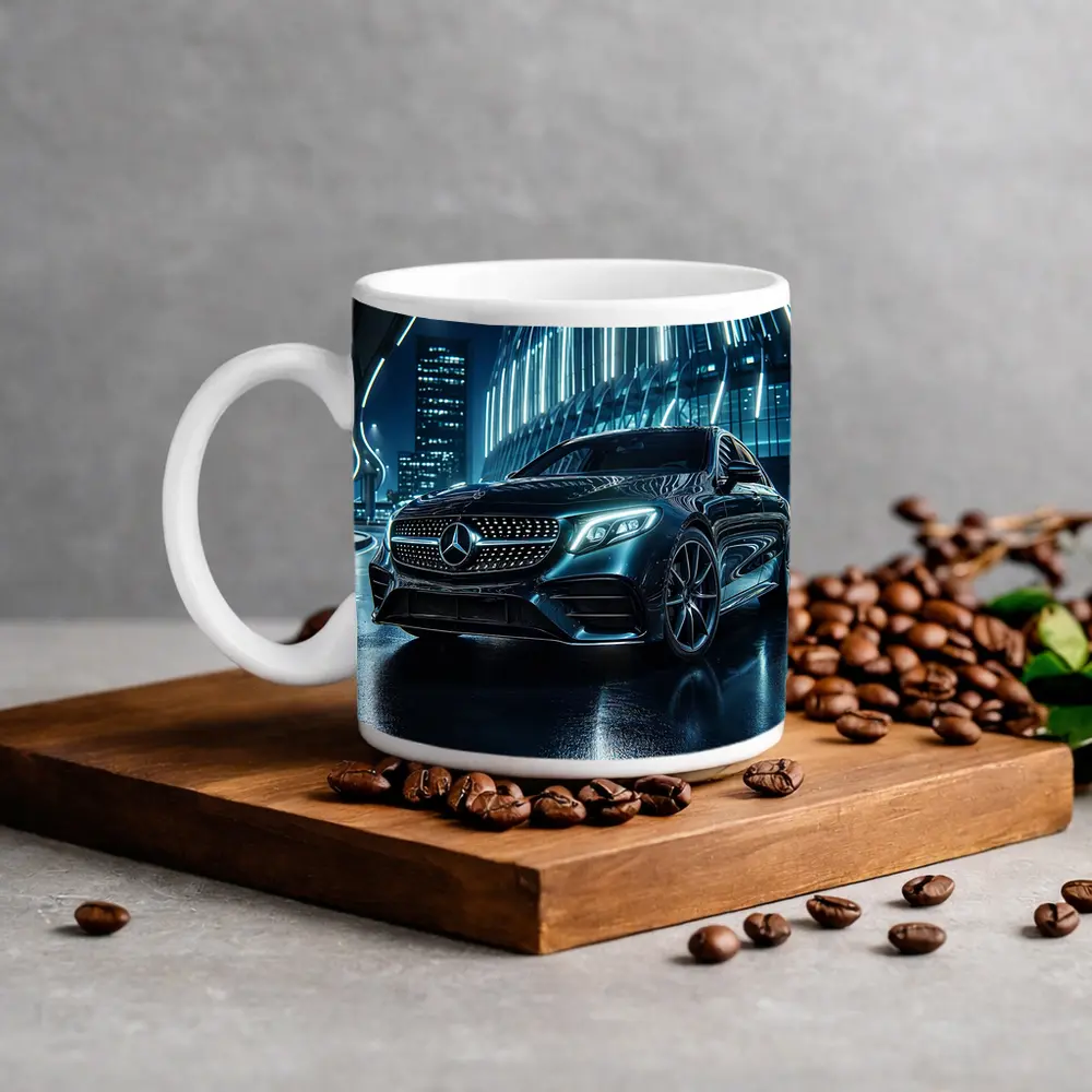 Mercedes E Class Neon City Night – Mugs