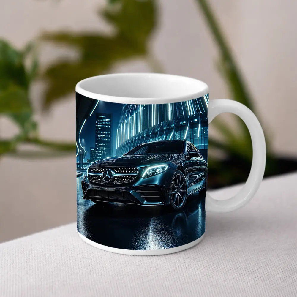 Mercedes E Class Neon City Night – Mugs