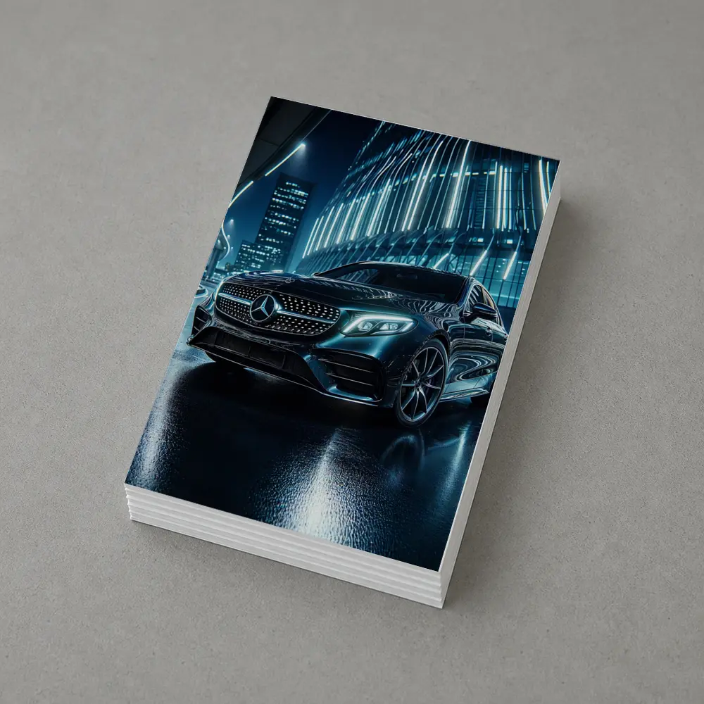 Mercedes E Class Neon City Night – Postcards