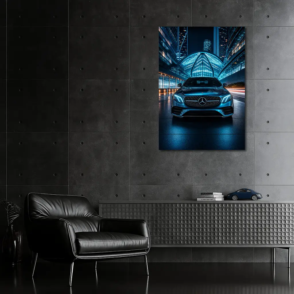 Mercedes E Class City Night Neon – Wall Art
