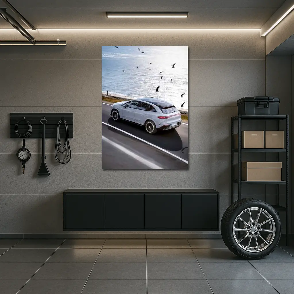 Mercedes EQE SUV Coastal Road Drive – Wall Art