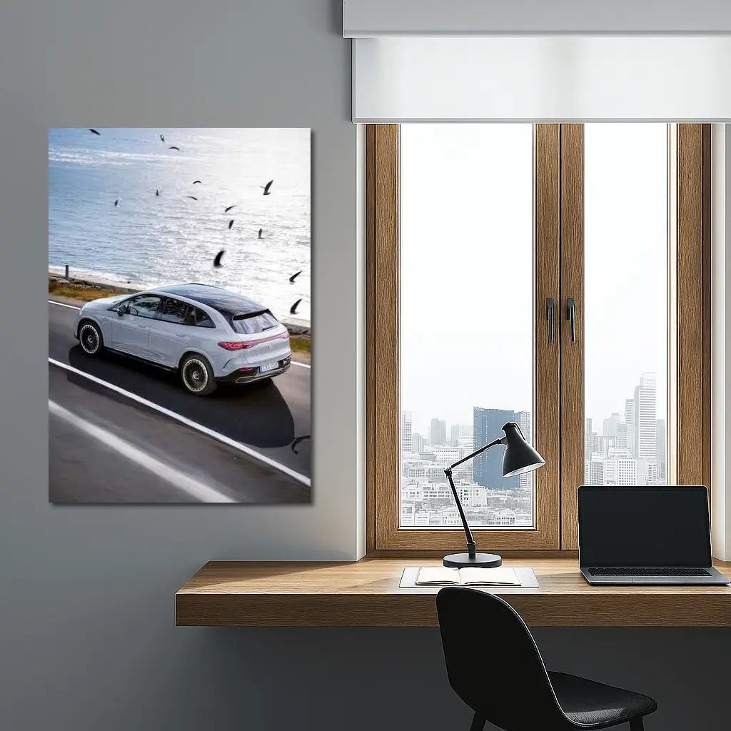 Mercedes EQE SUV Coastal Road Drive – Wall Art