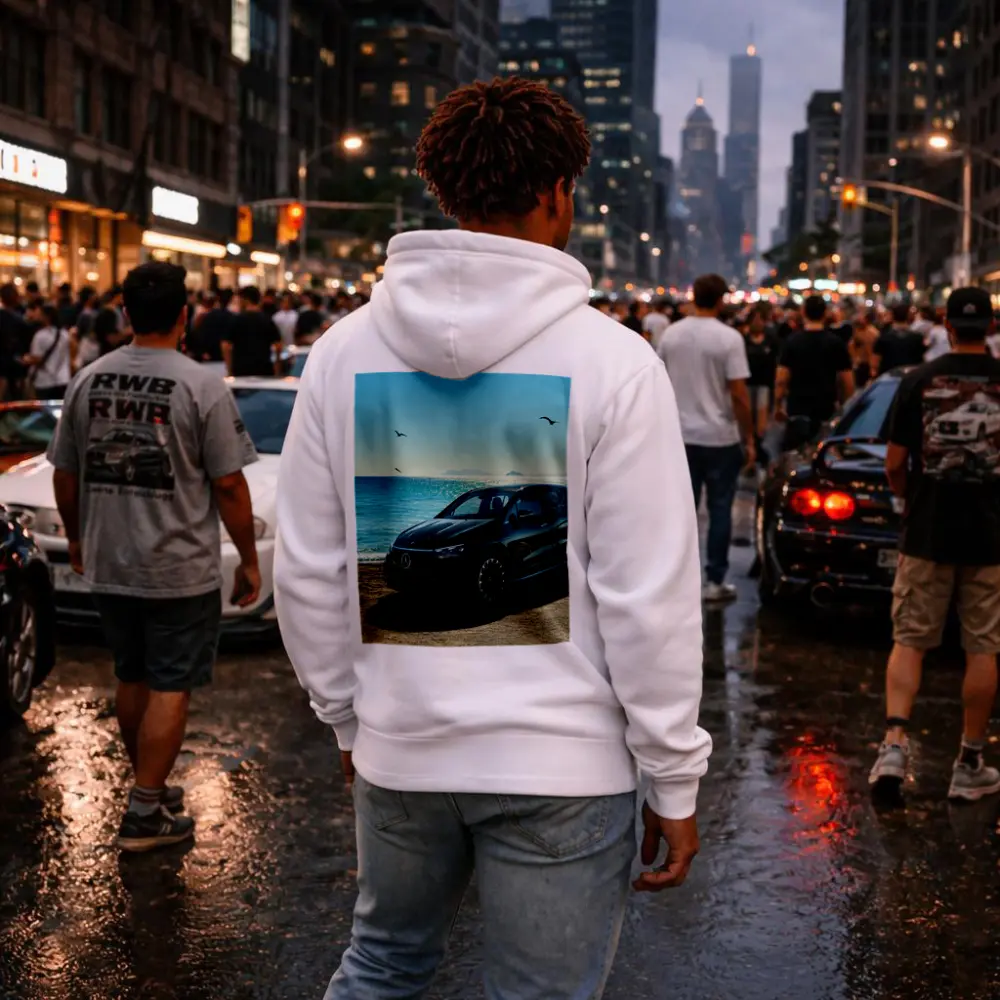 Mercedes EQS Black SUV Ocean Coast – Hoodies