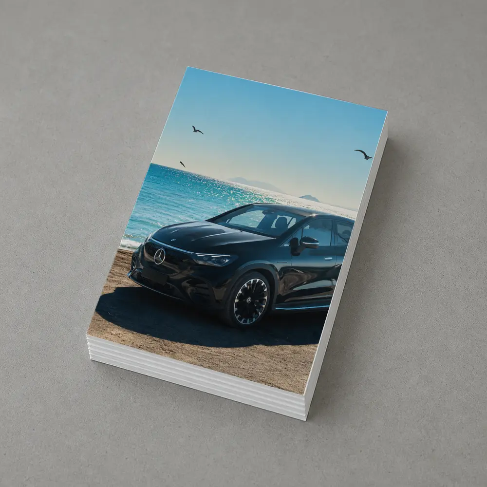 Mercedes EQS Black SUV Ocean Coast – Postcards