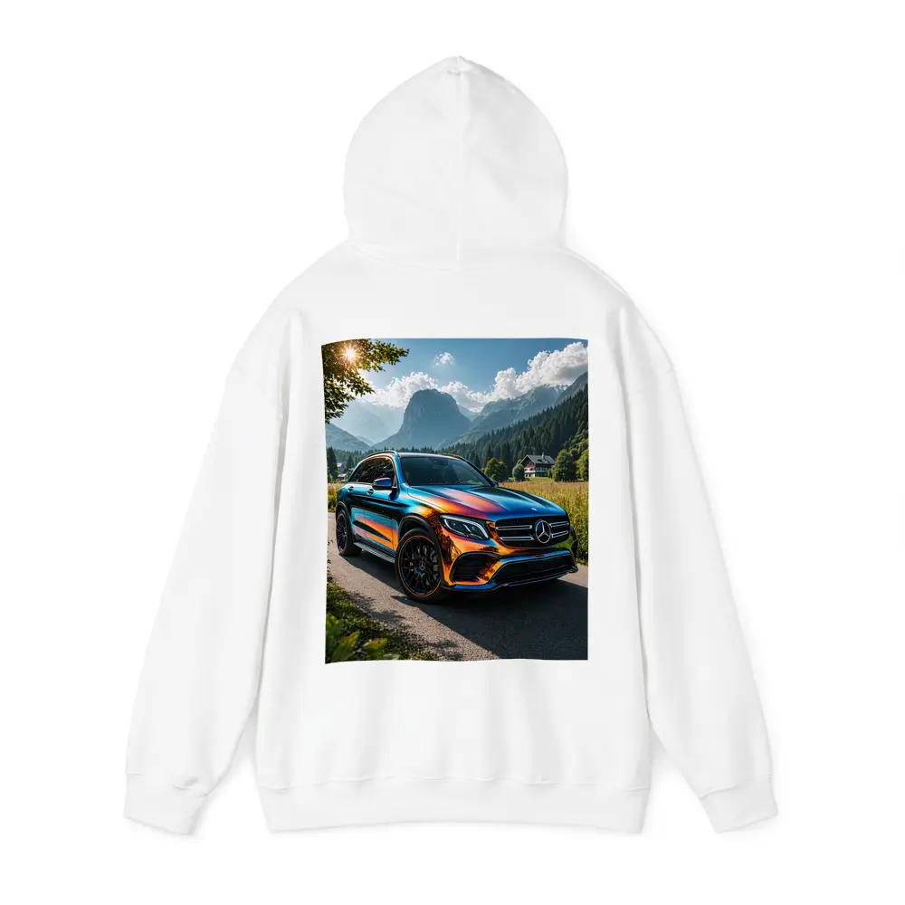 Mercedes GLC Iridescent Wrap Mountain Backdrop – Hoodies