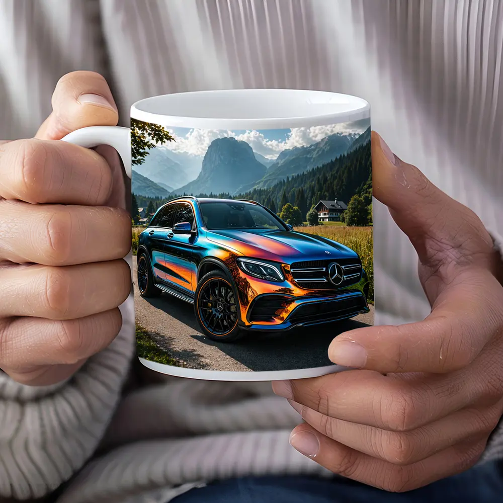 Mercedes GLC Iridescent Wrap Mountain Backdrop – Mugs