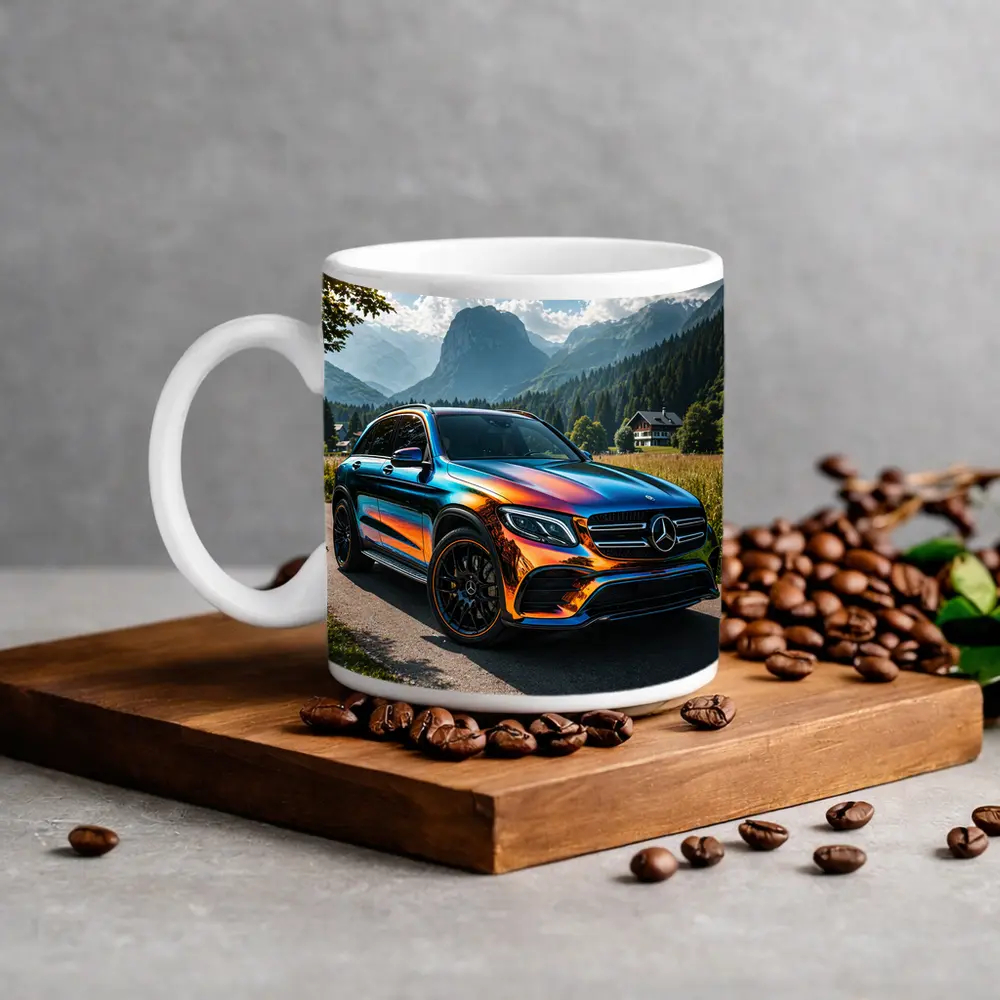 Mercedes GLC Iridescent Wrap Mountain Backdrop – Mugs