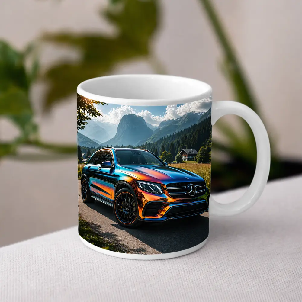 Mercedes GLC Iridescent Wrap Mountain Backdrop – Mugs
