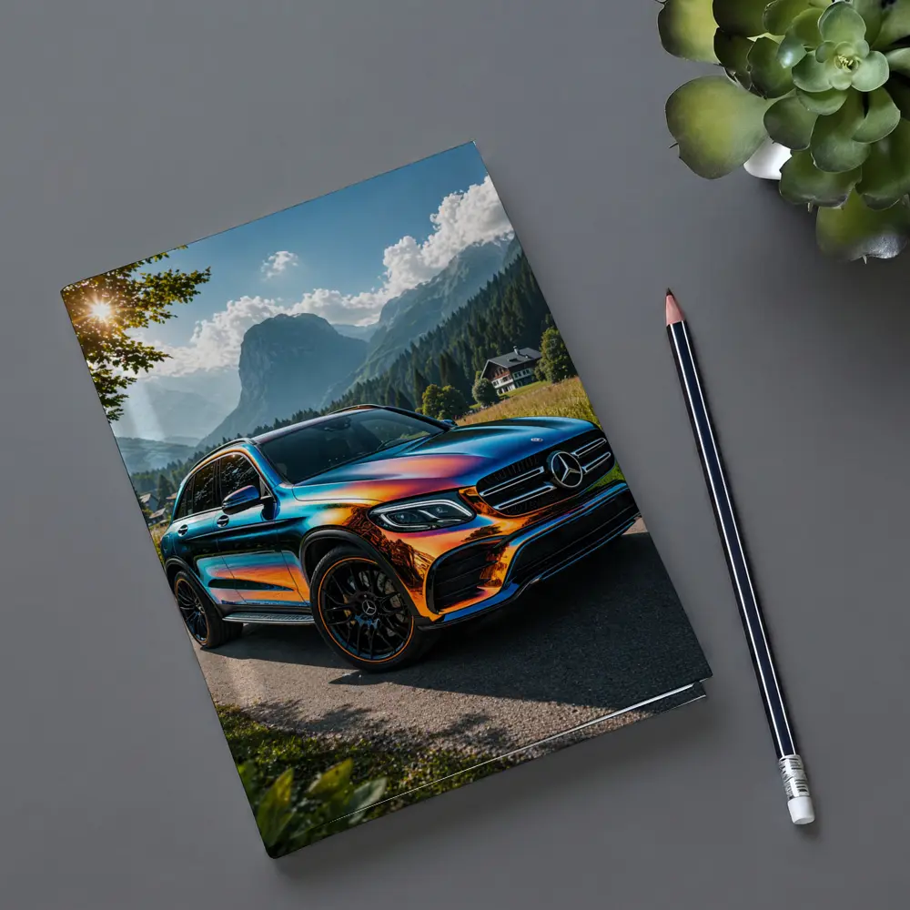 Mercedes GLC Iridescent Wrap Mountain Backdrop – Notebooks