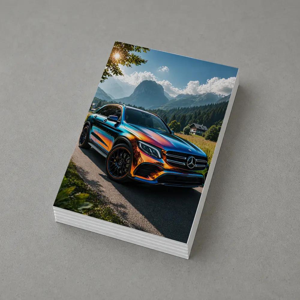 Mercedes GLC Iridescent Wrap Mountain Backdrop – Postcards