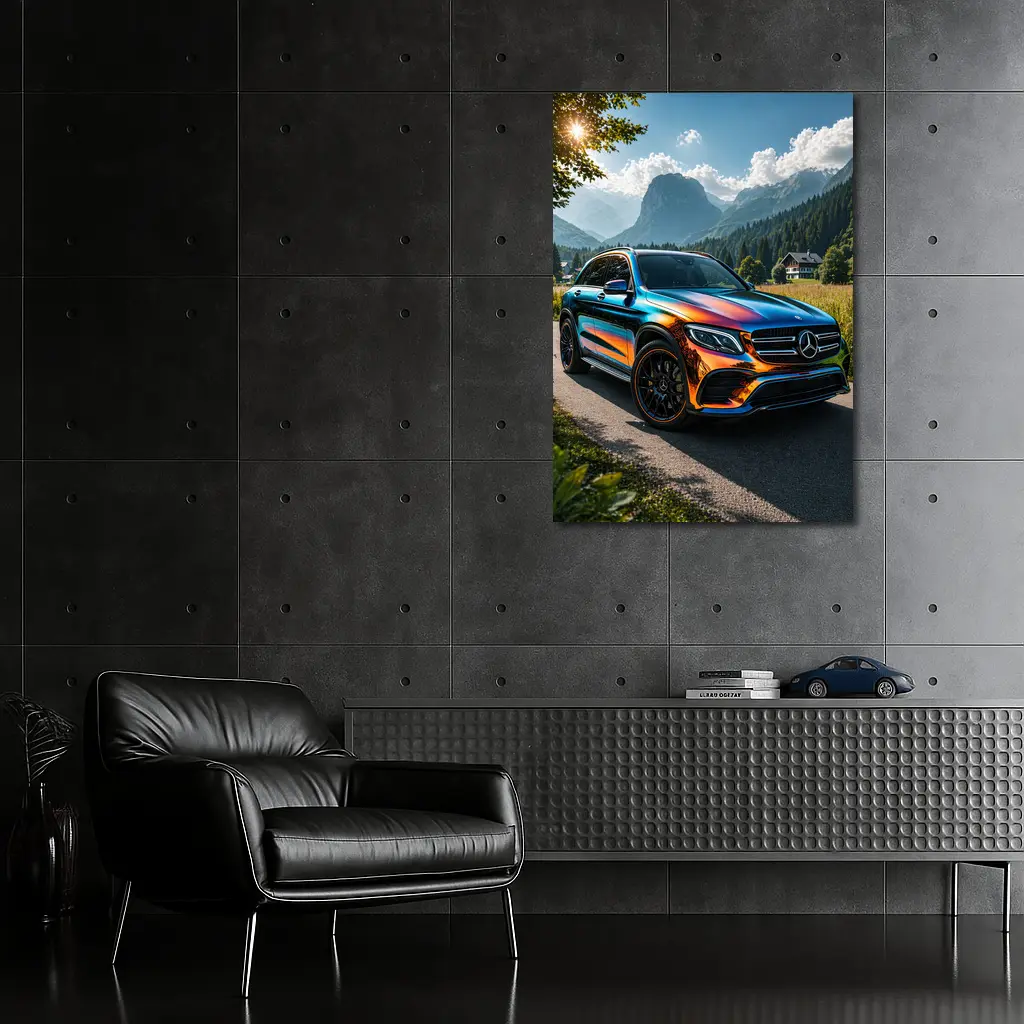Mercedes GLC Iridescent Wrap Mountain Backdrop – Wall Art