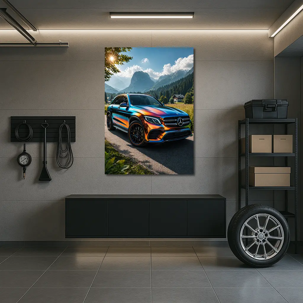 Mercedes GLC Iridescent Wrap Mountain Backdrop – Wall Art