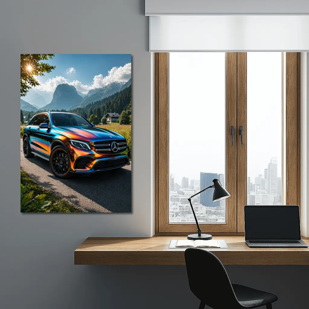 Mercedes GLC Iridescent Wrap Mountain Backdrop – Wall Art