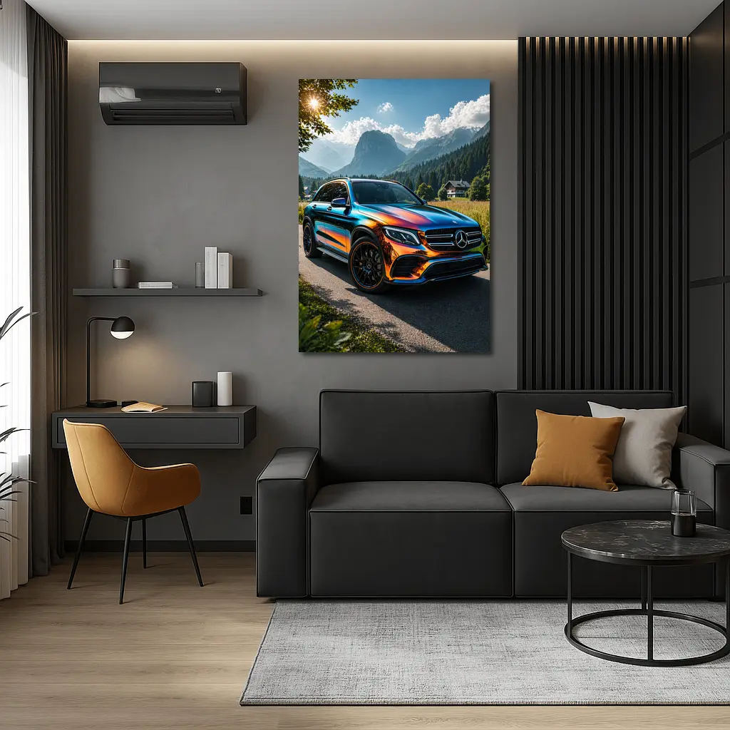 Mercedes GLC Iridescent Wrap Mountain Backdrop – Wall Art