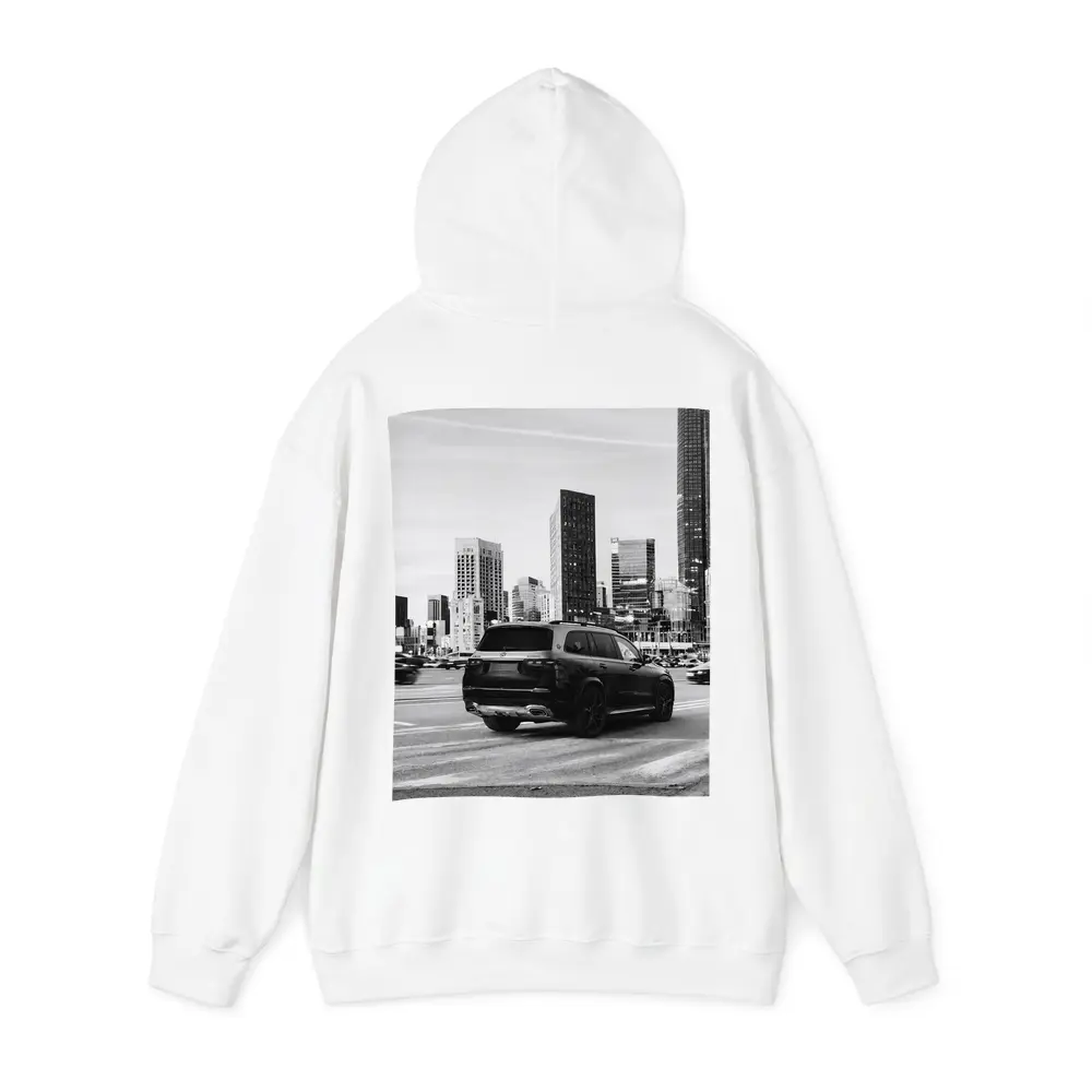 Mercedes GLS Black SUV City Skyline – Hoodies
