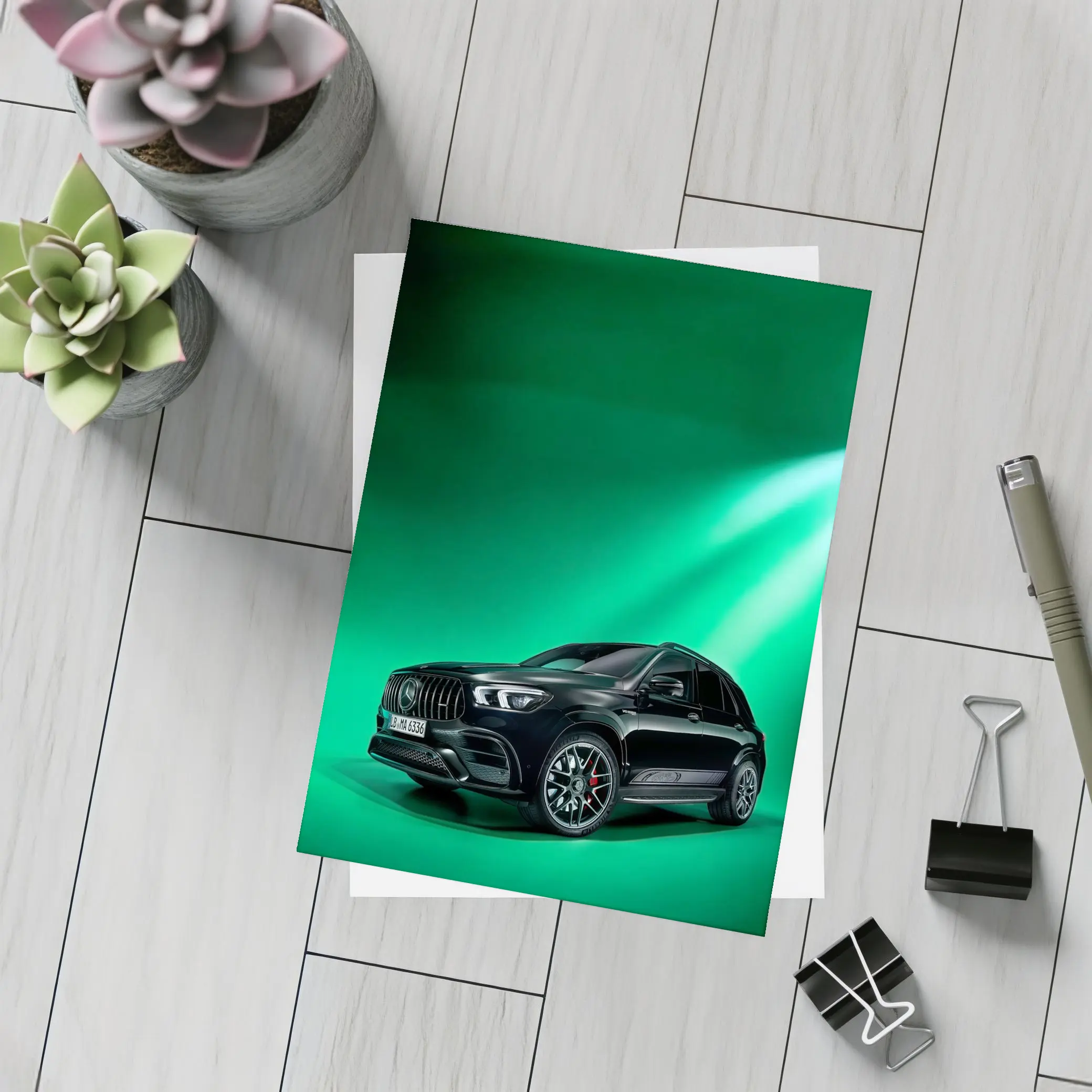 Mercedes AMG GLE Black Green Studio – Postcards