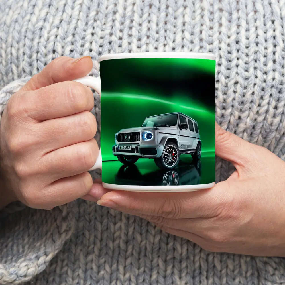 Mercedes AMG G Class Green Neon Background – Mugs