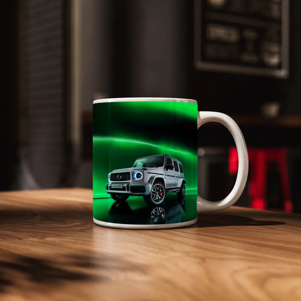 Mercedes AMG G Class Green Neon Background – Mugs
