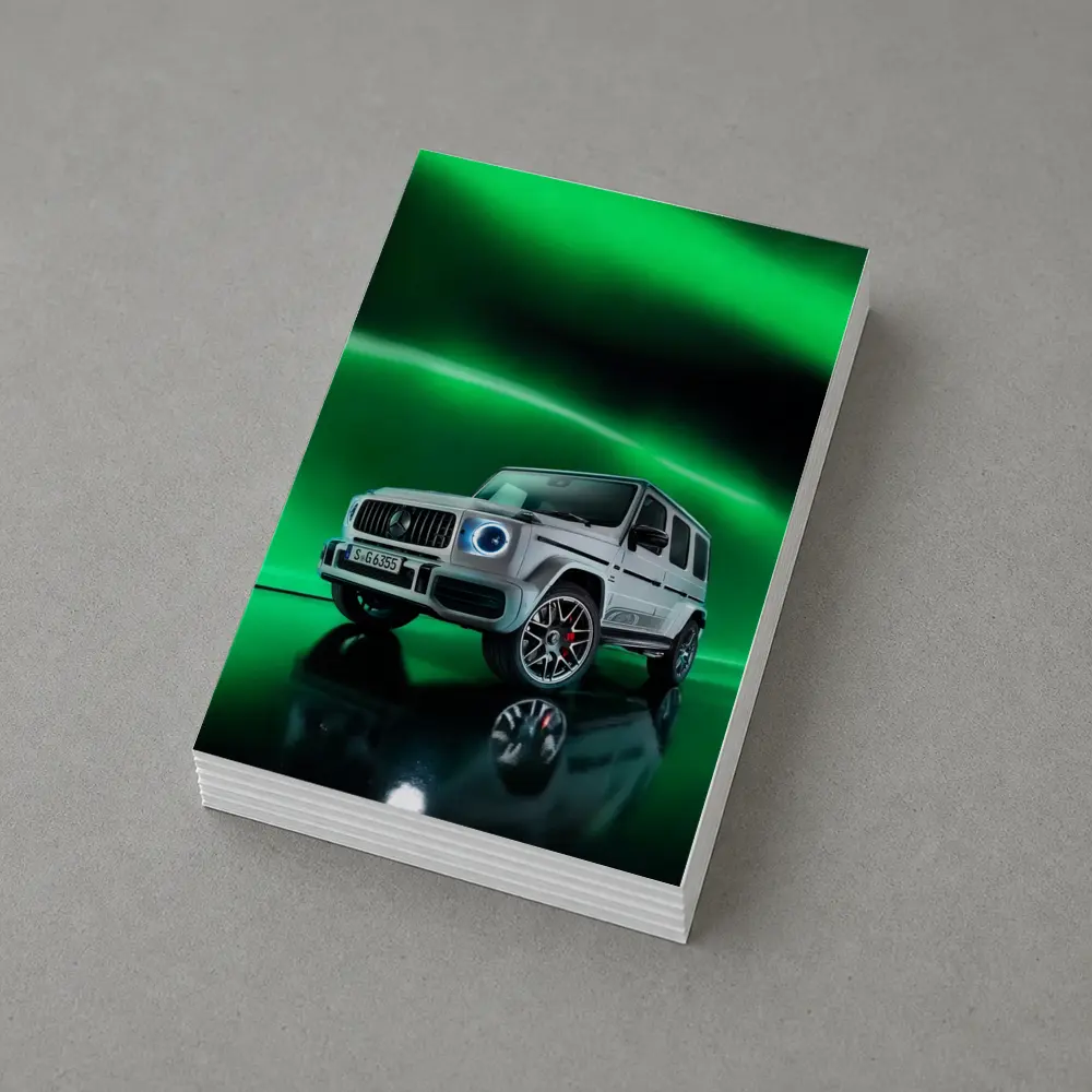 Mercedes AMG G Class Green Neon Background – Postcards