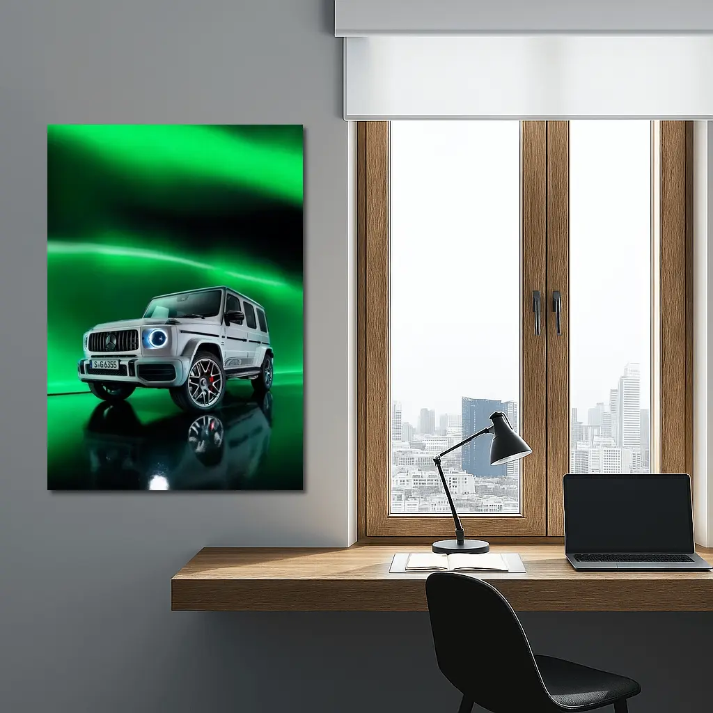 Mercedes AMG G Class Green Neon Background – Wall Art