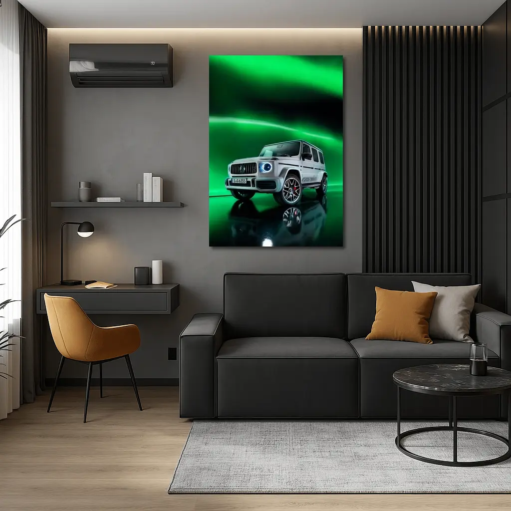 Mercedes AMG G Class Green Neon Background – Wall Art