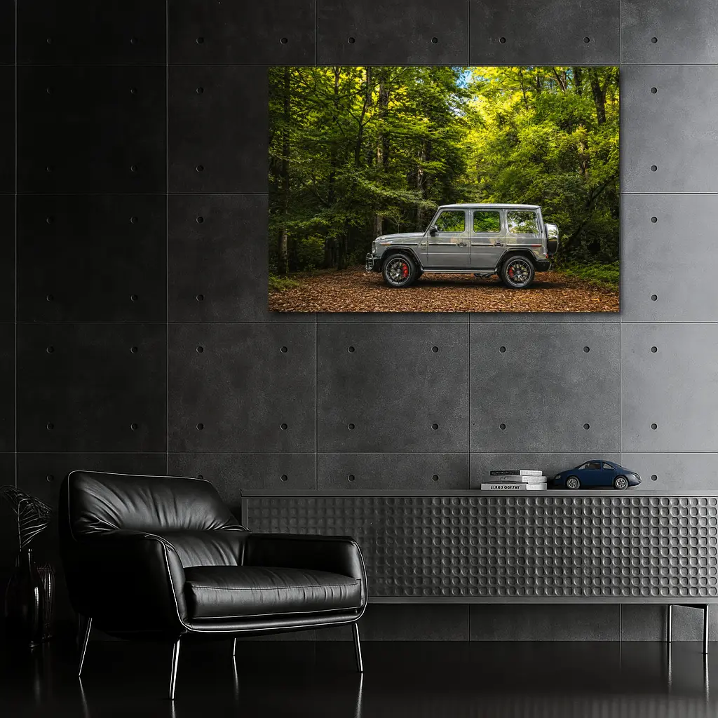 Mercedes G Wagon Silver Forest Setting – Wall Art