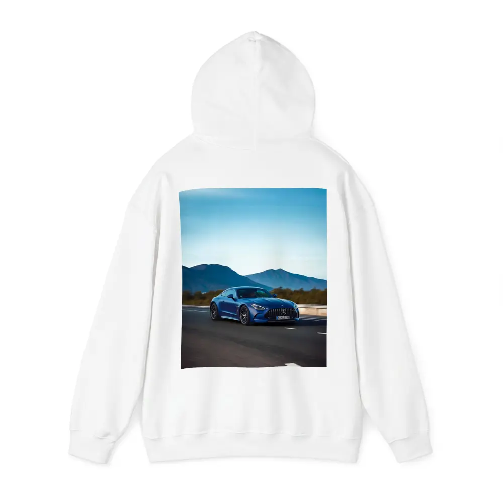 Mercedes AMG GT Blue Coupe Mountain Road – Hoodies