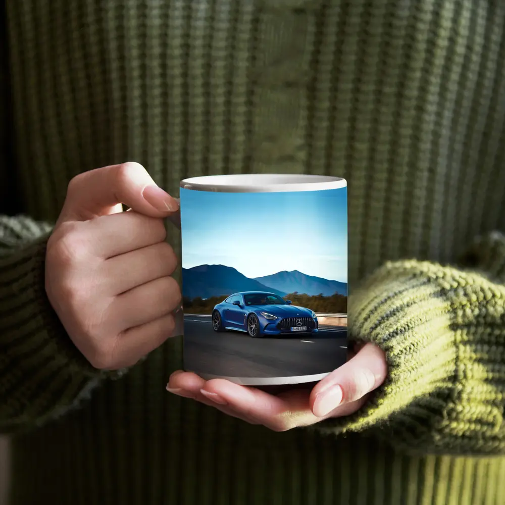Mercedes AMG GT Blue Coupe Mountain Road – Mugs
