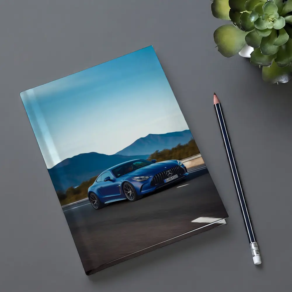 Mercedes AMG GT Blue Coupe Mountain Road – Notebooks